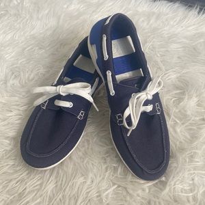 CROCS BEACH LINE BLUE LACED UP BOAT SHOES